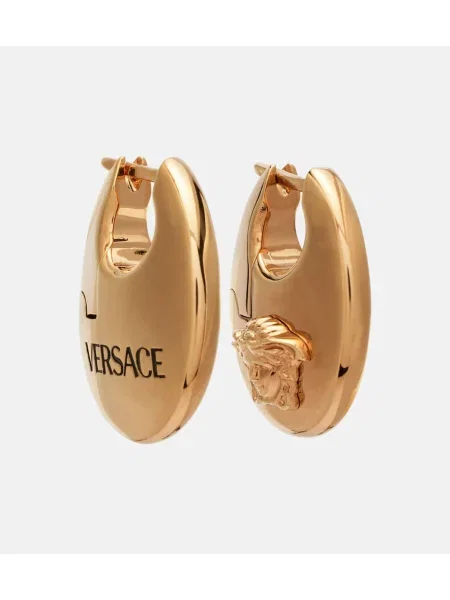 Kolczyki Versace z logo żółte