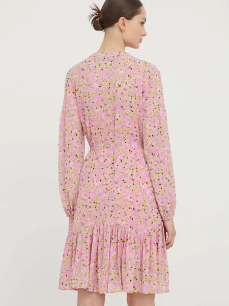 HUGO rochie mini evazati roz