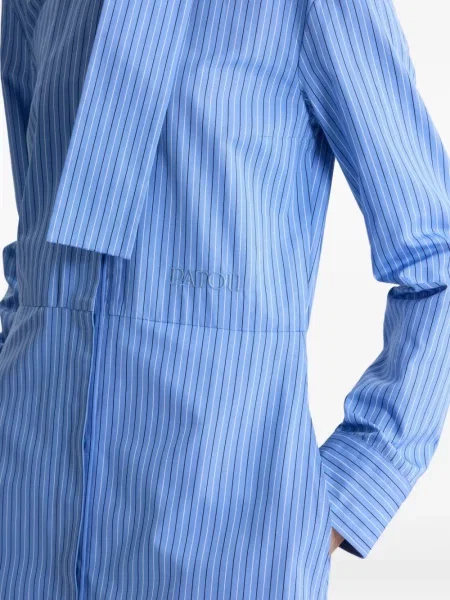 Rochie tip cămașă Patou cu dungi de costum albastru