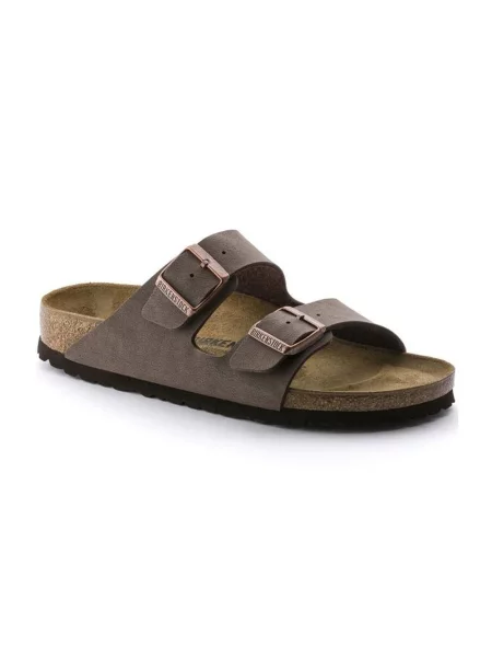 Klapki Birkenstock skórzane brązowe