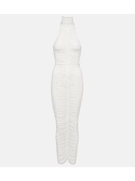 Rochie maxi Alex Perry de cristal de costum alb