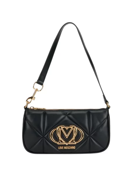 Matlasat geantă Love Moschino cu autograf negru