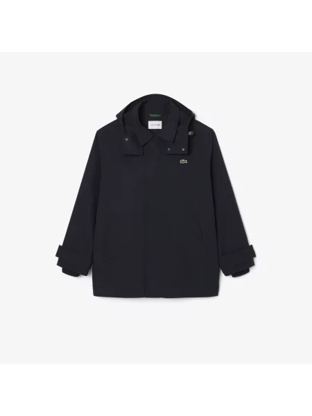 Lacoste Wodoodporna Parka Z Kapturem O Średniej Długości niebieski