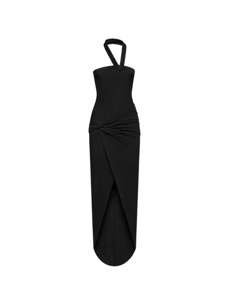 Rochie Amen asimetrică drapată cu gât halter negru