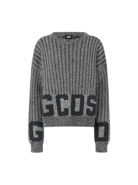 Dzianinowy sweter Gcds z logo szary