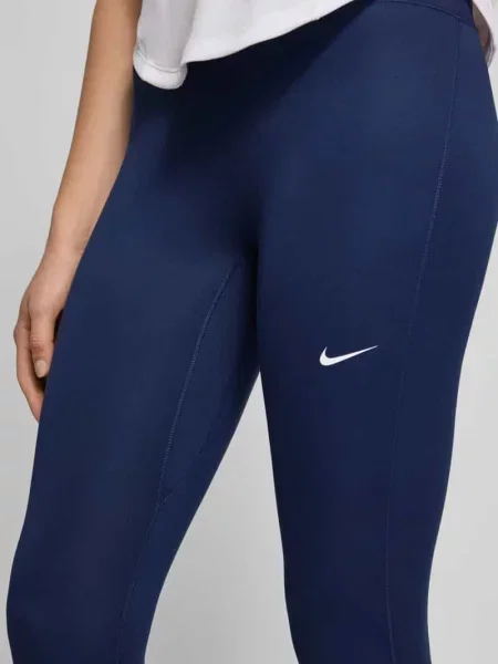 Legginsy z elastycznym pasem i logo Nike Training granatowe