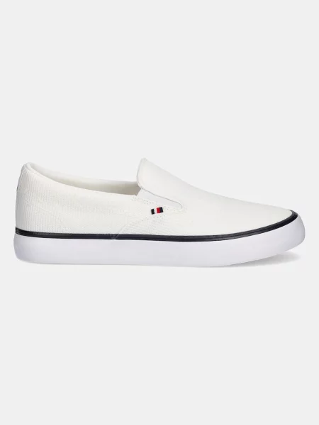 Tommy Hilfiger Tenisky TH HI VULC CORE LOW II SLIPON bílé