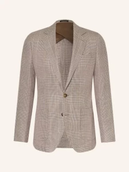 Reiss Sako Epsom Tailored Fit Z Lnu krémová / velbloudí / tmavě hnědá