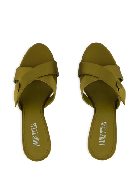 Sandale Paris Texas din satin verde