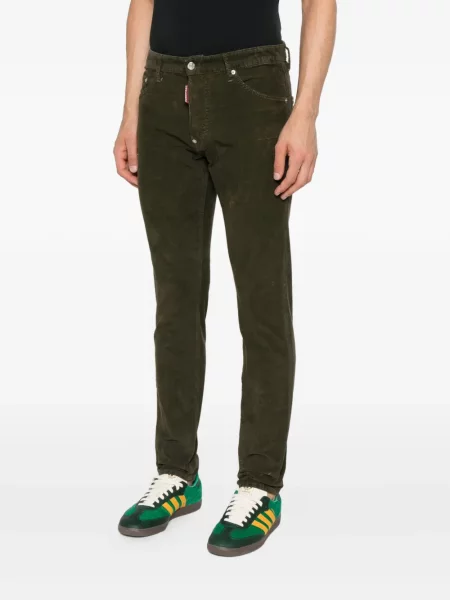 Blugi Dsquared2 de catifea cord verde