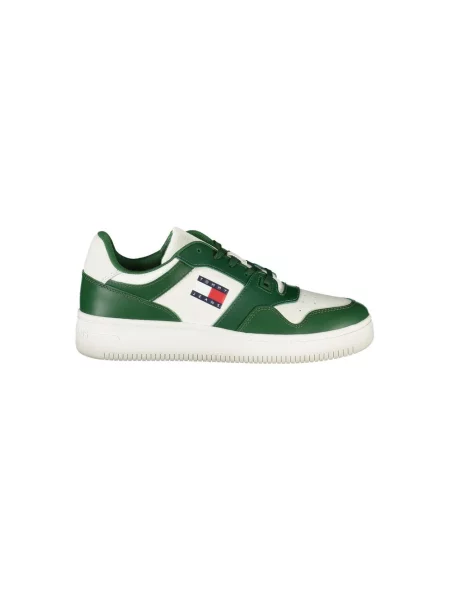 Wielobarwność trampki Tommy Jeans retro skórzane zielone