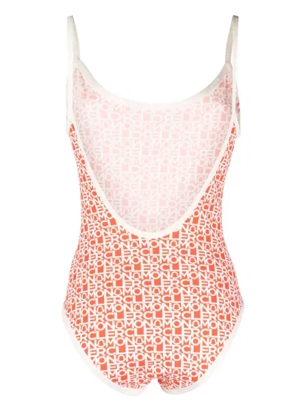 Raštuotas maudymosi kostiumėlis Moncler oranžinė