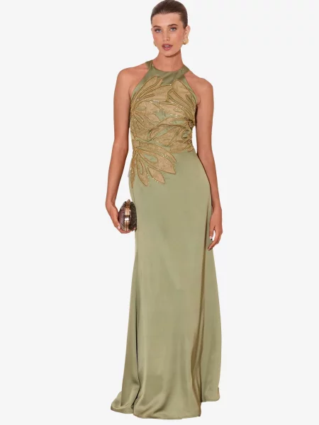 Lipsy Rochie de seară kaki / deschis verde