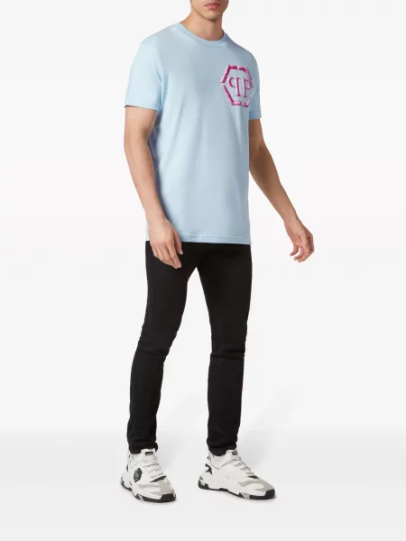 Raštuotas marškinėliai Philipp Plein mėlyna