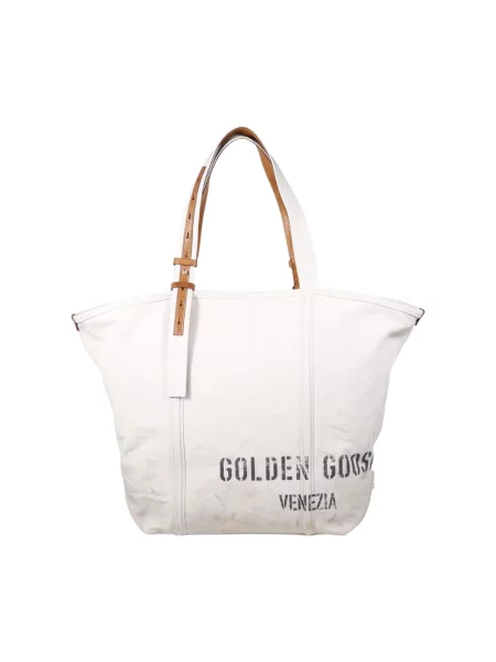 Shopperka Golden Goose płócienna beżowa