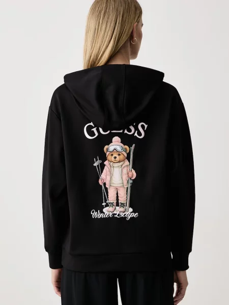 Guess bluza z kapturem FABRIZIA czarna