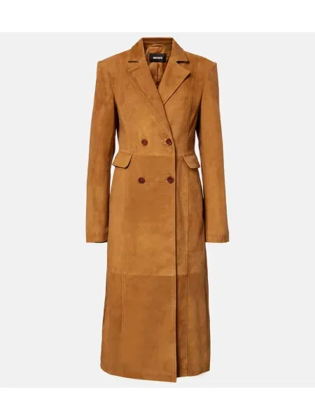 Palton Rotate din piele de căprioară maro