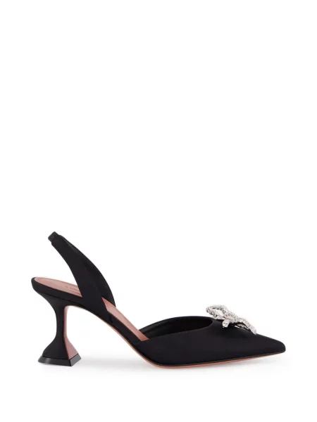 Pantofi cu toc Amina Muaddi slingback de cristal negru