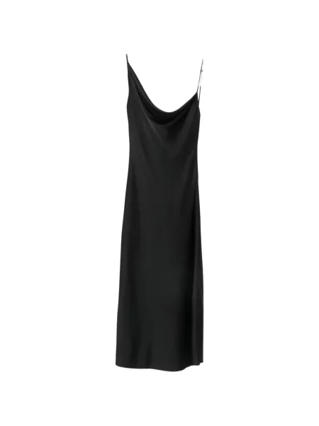 Rochie midi Stella Mccartney asimetrică negru