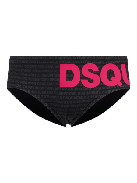 Slip de baie Dsquared2 cu imagine negru