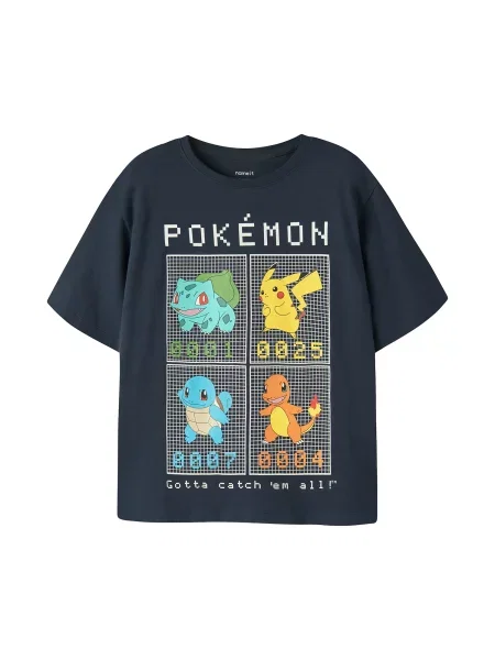 NAME IT Majica NKMJIS POKEMON mornarsko plava / žuta / narančasta bijela
