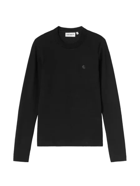 Lung tricou Carhartt Wip cu autograf negru