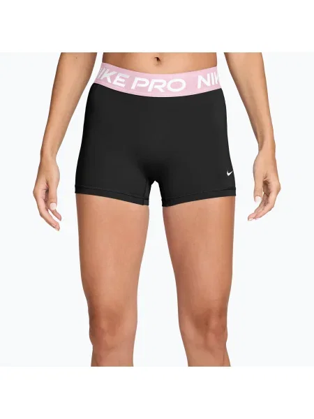 Pantaloni scurți pentru femei Nike Pro Mid-Rise Biker 3" black/pink foam/white alb