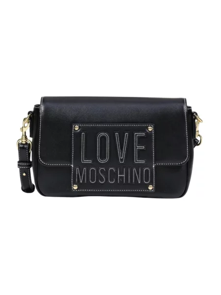 Torebka Love Moschino z logo pikowana czarna