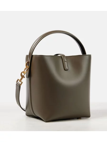 Geantă bucket Saint Laurent din piele verde