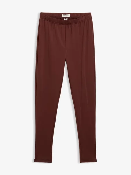 Legginsy termiczne z wygodnym pasem brązowe
