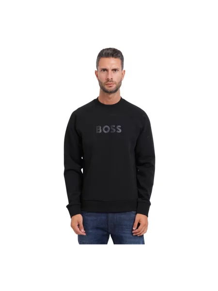 Bluza nierozpinana Boss z logo czarna