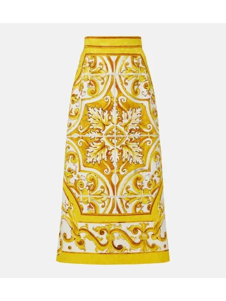 Fustă midi Dolce&gabbana până la genunchi galben