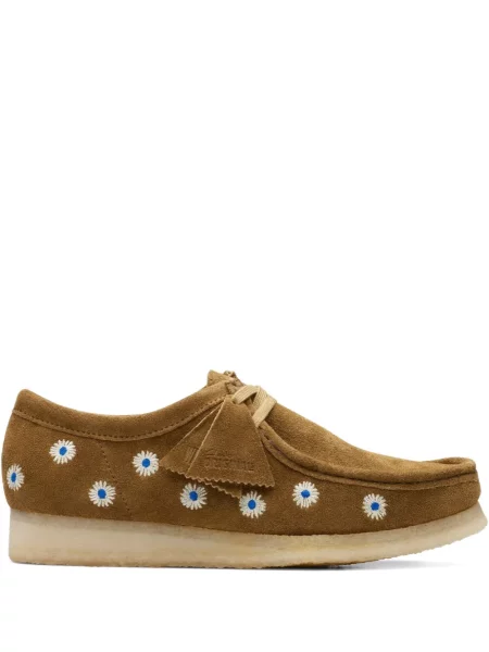 Pantofi derby Clarks Originals cu broderie maro
