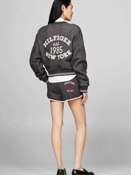 Укороченная спортивная кофта Tommy Hilfiger серая