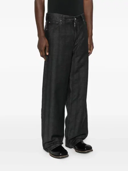 Džíny Our Legacy se vzorem rybí kosti černé