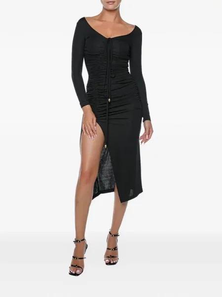 Rochie midi Just Cavalli cu volane negru