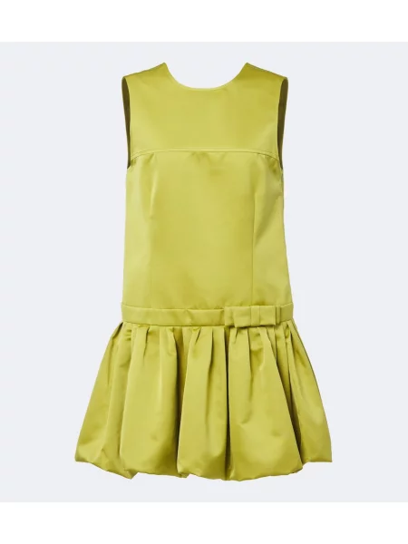 Rochie Plan C cu funde din satin verde