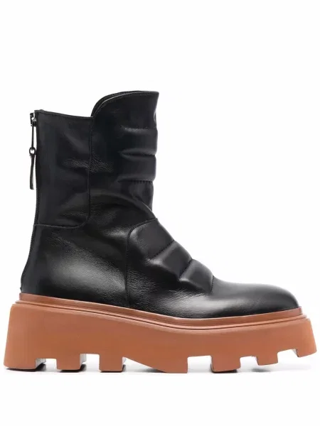 Botine Elena Iachi din piele chunky negru