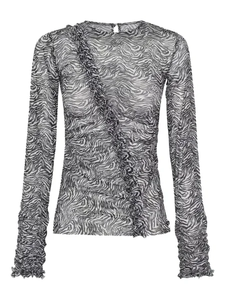 Bluză One Teaspoon cu model zebră alb