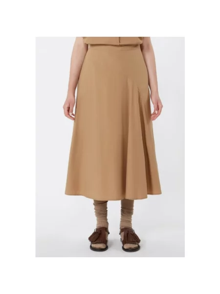 Spódnica Weekend Max Mara skórzana brązowa