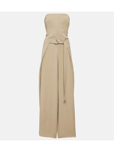 Kombinezon Ami Paris bez ramiączek brązowy