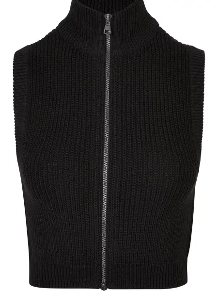 Vestă Urban Classics tricotate scurtă negru