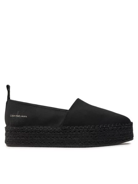 Calvin Klein Jeans Espadryle Platform Espadrille Mix Ml Mtl czarny