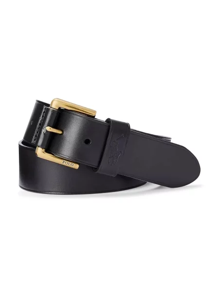 Kožený opasok Polo Ralph Lauren čierna