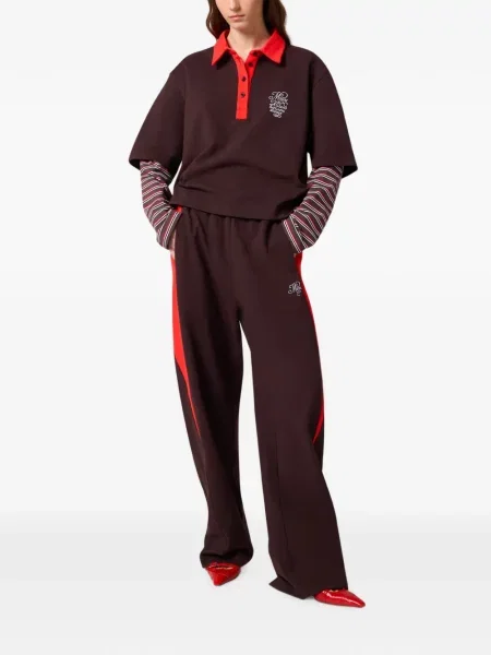 Pantaloni Msgm alergare cu autograf maro