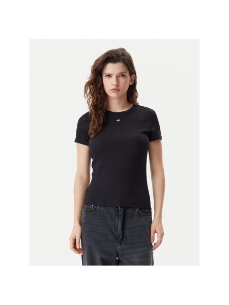Tommy Jeans Tričko ESSENTIAL černá bílá