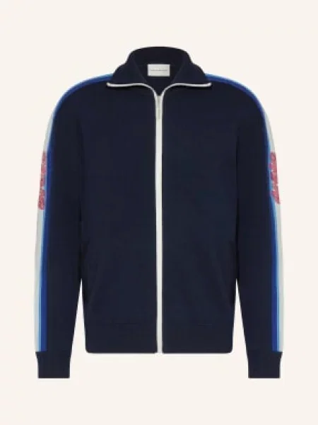 Drôle De Monsieur Svetr La Maille Zippée Drôle Z Merino Vlny tmavě modrá / tmavě modrá bílá