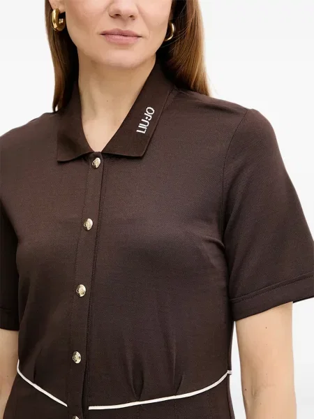 Rochie mini Liu Jo plisată de costum maro