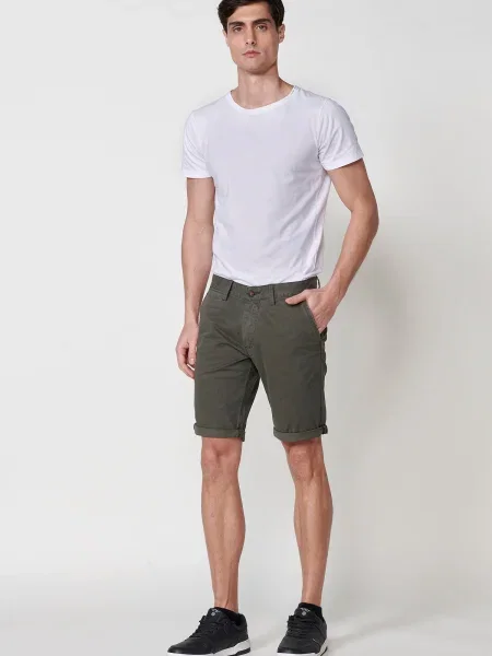 KOROSHI Pantaloni eleganți închis verde