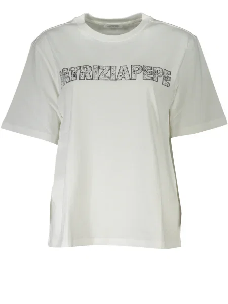 Koszulka Patrizia Pepe z krótkim rękawem biała